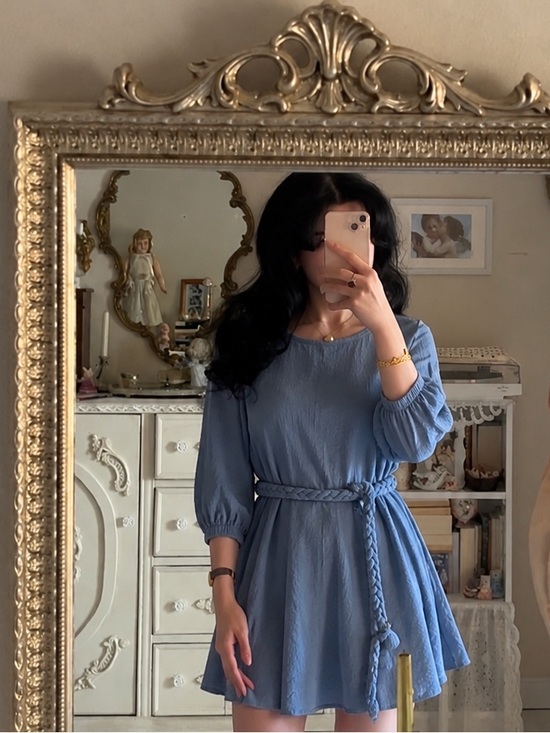 Fashion Nova Dresses & Skirts - Fashion Nova Light Blue Braided-Waist Mini Dress